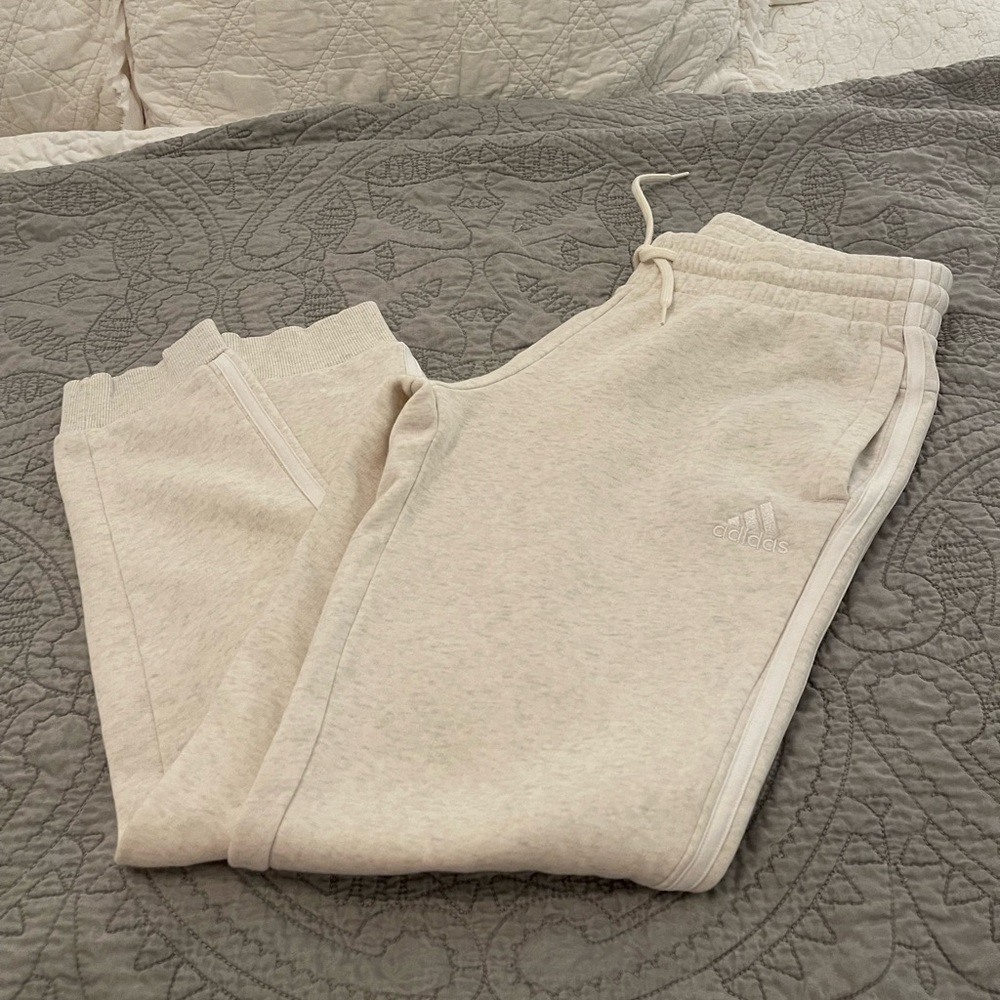 adidas Cream Jogger Sweatpants with Subtle Logo